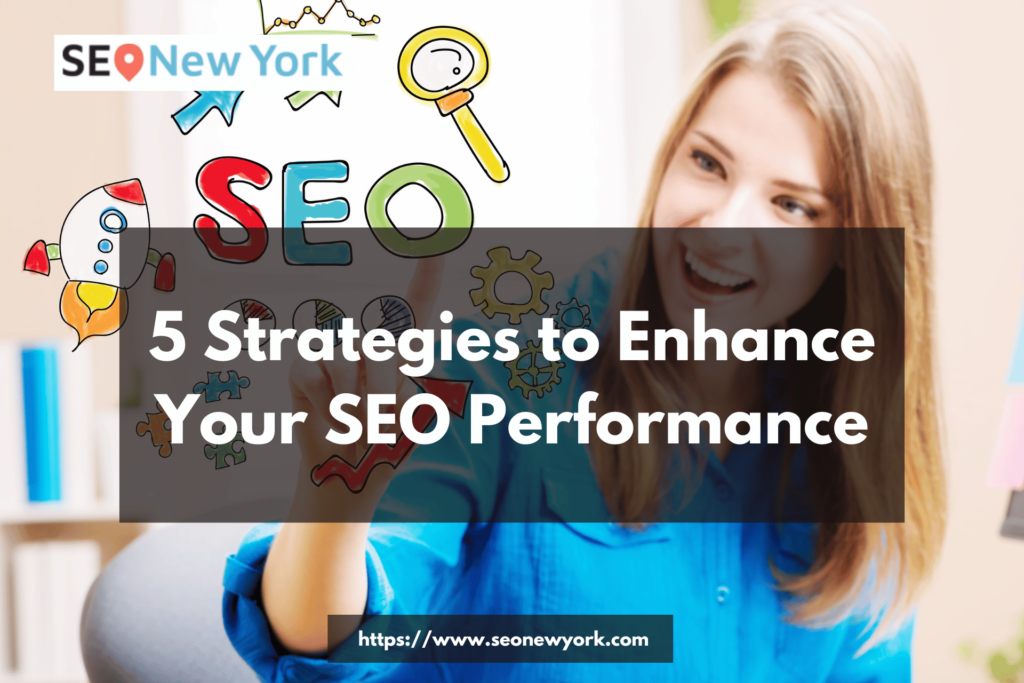 a woman pointing on SEO visual as representation for the topic about enhance your seo