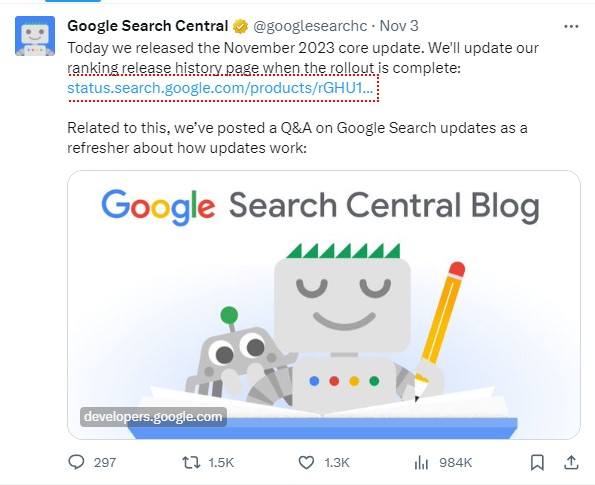 Google November 2023 Core Update
